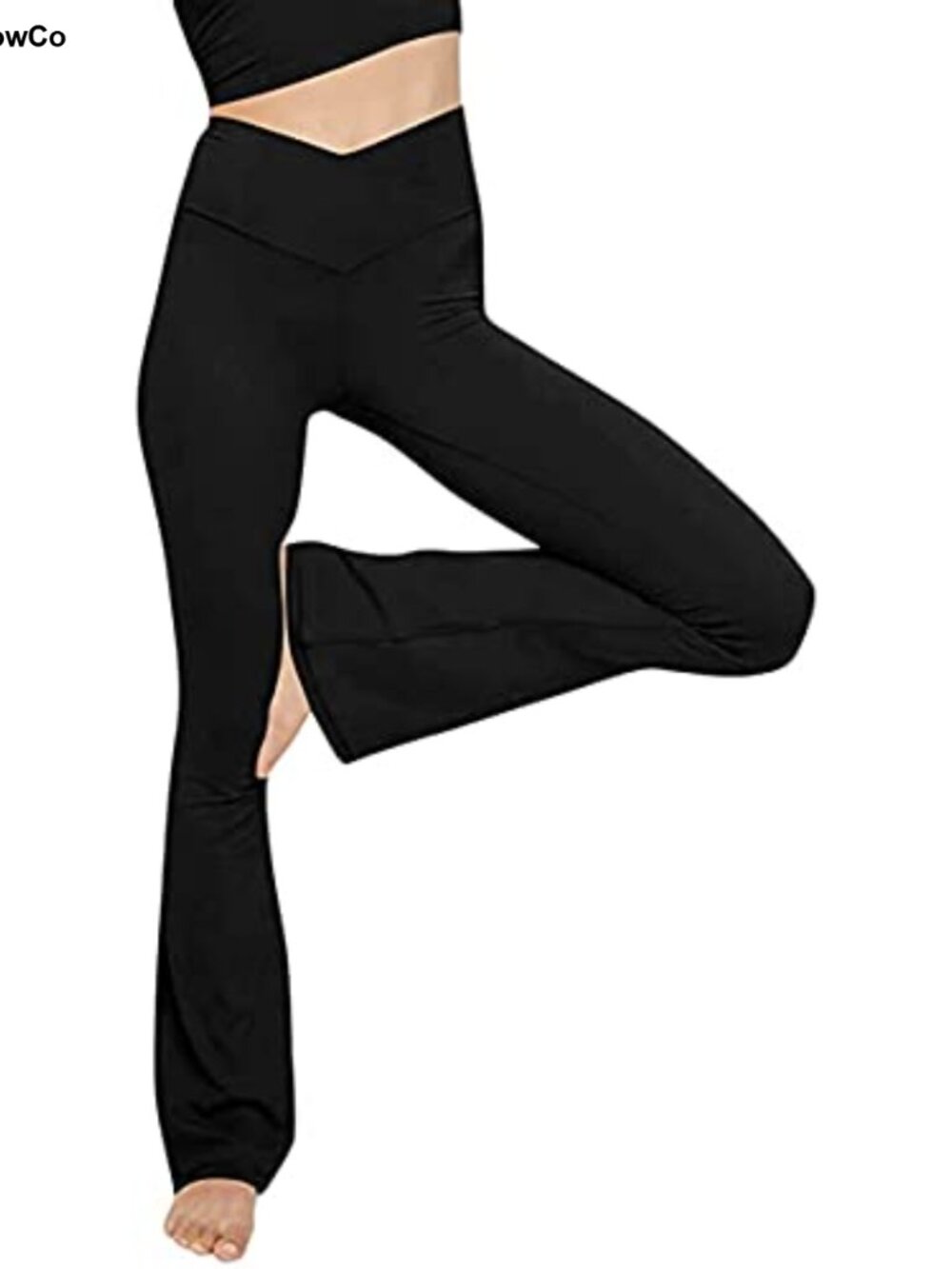 Flared Yoga Pants High Waisted Crossover Waist Workout Athletic Lounge Bell